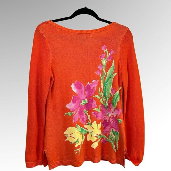 Lauren Ralph Lauren Sweaters - Lauren By Ralph Lauren Red Sweater With Floral Design  Size  M